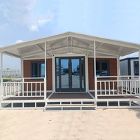 Maison conteneur extensible préfabriquée, mini-maison modulaire avec terrasse et balcon, installation rapide, panneaux sandwich, villa mobile moderne
