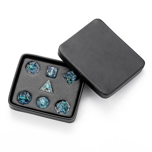 Đen Vegan da hộp nhỏ tùy chỉnh xúc xắc bao bì <span class=keywords><strong>DND</strong></span> Xúc xắc hộp cho món quà - Product Image 1