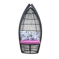 Ensemble de 3 pièces moderne et confortable en aluminium et rotin résistant aux intempéries pour jardin, terrasse et cour, comprenant un canapé et une table de repas