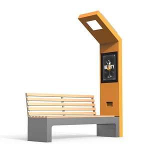 Banc de la publicité actionné solaire futé extérieur avec USB/remplissage sans fil