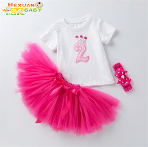 Baby Girls <span class=keywords><strong>1st</strong></span> <span class=keywords><strong>Birthday</strong></span> Cake Smash 3個Outfits Sets <span class=keywords><strong>Birthday</strong></span> Dress 1 Year Old Girl