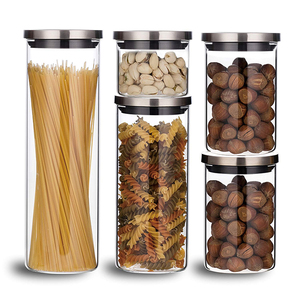 Jar Storage Kitchen Storage Jar 600ml Hot Sale Glass Jar With Steel Stainless Lid Transparent Spice Storage Jar Bottles Kitchen Food Containers