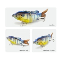 Leurre coulant 3D ou leurre flottant Appâts de glisse à queue de soie en plastique Bluegill Glide Bait