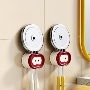 2026 Wholesale <b>Wall</b> <b>Mounted</b> Cute Apple <b>Toothbrush</b> <b>Holder</b> For <b>Electric</b> <b>Toothbrush</b> Heavy Duty Inverted Magnetic Bathroom Cup Organ - Product Image 1