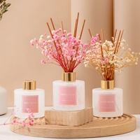 Diffuseur de parfum d'intérieur en verre dépoli avec fleurs séchées multicolores, best-seller, pour ornement d'intérieur