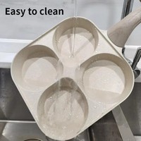 Poêle à frire moderne en métal à 4 trous antiadhésive multifonctionnelle pour petit-déjeuner, compatible avec les plaques à induction