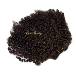 Afro Coily murni akar gelap #2 Kinky keriting coklat balayage sorot rambut keriting kinky eksotis gelombang pakan Jerry keriting bundel rambut manusia - Product Image 2
