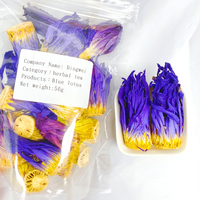 Vente en gros OEM de fleurs de lotus bleu séchées, thé naturel et sain aux fleurs, thé chinois en fleurs, thé au lotus bleu