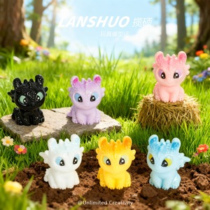 <b>Rainbow</b> <b>Candy</b> Diy Creative Studio Resin Toothless Mini Animal Figurines For Home Decoration Lifelike Craft Ornament - Product Image 1
