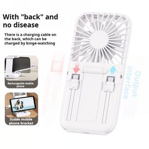 2025 el más nuevo ventilador de mano <span class=keywords><strong>con</strong></span> refrigeración por hielo Semiconductor Tech Mini ventilador plegable USB recargable BANCO DE ENERGÍA incorporado <span class=keywords><strong>con</strong></span> Cable - Product Image 4