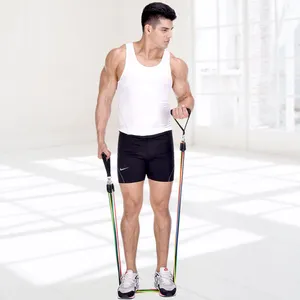 Ceinture élastique TPE Extenseur de fitness multi-force Corde de tension Dispositif d'entraînement des bras musculaires pectoraux <span class=keywords><strong>avec</strong></span> sélection du type de boucle - Product Image 4