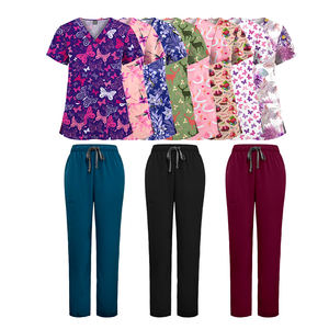 Uniformes Médicos VIAOLI Elásticos para Enfermería, Blusas con Estampado Diario/Festivo, Twill con Spandex/Poliéster, Manga Corta, Venta al por Mayor para Salones Médicos - Product Image 1