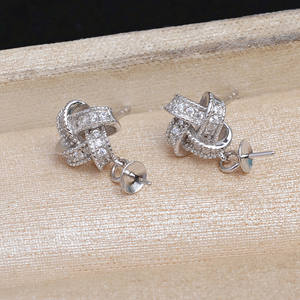 Wenchi S925 Argent Rétro Jade Marrow Mabei Support de pendentif pour boucles d'oreilles 15.4-15.6mm Accessoires DIY Bijoux de perles 15664 - Product Image 2