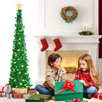 Künstlicher Weihnachts baum mit 100 Farblich tern 5-Fuß-Popup-Weihnachtsbaum mit faltbarem Draht
