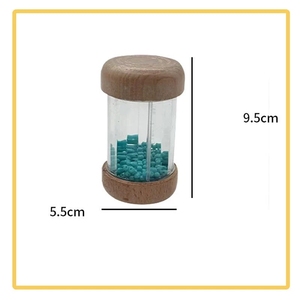 Bâton de pluie sonore artisanal en tube transparent avec embouts en bois massif et perles, pour la thérapie sonore, vente en gros - Product Image 4