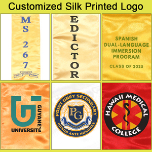 Wholesale Custom White Satin <strong>Graduation</strong> Stole <strong>Sash</strong> with Imprinted Logo - Product Image 3