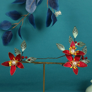Nuevo accesorio para el cabello Hanfu, estilo Tang original, versátil, simple, elegante, de alta gama, con perlas, retro, estrella roja de cinco puntas y flor. - Product Image 1
