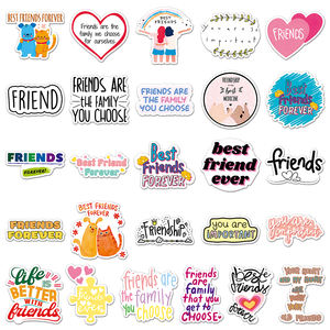 51 Uds. Fábrica al por mayor INS dibujos animados inglés eslogan amigo pegatinas portátil taza de agua pegatinas <span class=keywords><strong>personalizadas</strong></span> - Product Image 4