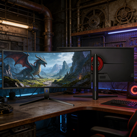 Moniteur de jeu de haute qualité de 34 pouces, écran incurvé sans cadre 4K LED, taux de rafraîchissement élevé pour le jeu et les affaires