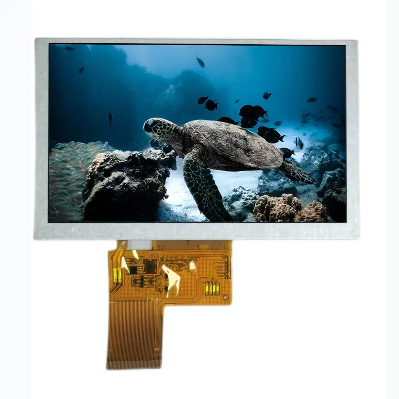 Kundenspezifisches 5-zoll-tft Transflexionsdisplay 24bit RGB 800*480 Auflösung 280 Nits lcd-Display-Modul für den außenbereich lesbar