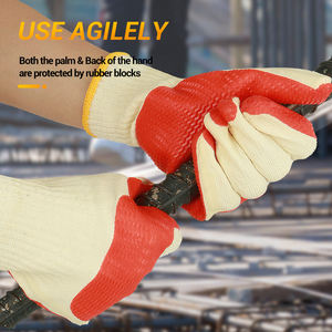 قفازات واقية للسلامة مقاومة للاهتراء مضادة للانزلاق بطلاء الأصابع قفازات عمل مطاطية مشربة - Product Image 2