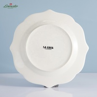 Vaisselle et Assiettes Bols en Porcelaine Fine Neufs, Blanches, Modernes, en Dentelle, Luxe, en Gros, avec Logo pour Mariage Restaurant