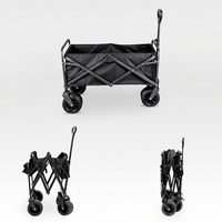 Chariot de camping pliable à quatre roues, chariot de jardin, chariot de plage, grande capacité, chariot pliable portable