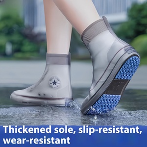 Men's Women's Rain Boots <strong>Silicone</strong> Thickened Rain-Proof Snow-Proof <strong>Waterproof</strong> Outer Wear Wear-Resistant Foot Cover Rain Water - Product Image 2