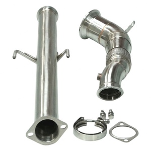 ท่อลงตรงลดขนาดเส้นผ่านศูนย์กลางทำจากสแตนเลสขัดเงา พร้อมท่อหน้า สำหรับรถยนต์ยาริส GR 1.6T ยี่ห้อ Rongdi - Product Image 2