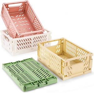 Contenedor de almacenamiento plegable <span class=keywords><strong>Rectangular</strong></span> personalizado de fábrica de China con cesta de plástico plegable con asa para aperitivos y libros - Product Image 3
