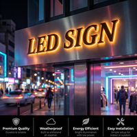 Letreros LED para Negocios, Letrero Personalizado para Puerta, Logotipo Acrílico con Retroiluminación LED, Letras de Canal 3D, Señalización Comercial Personalizada