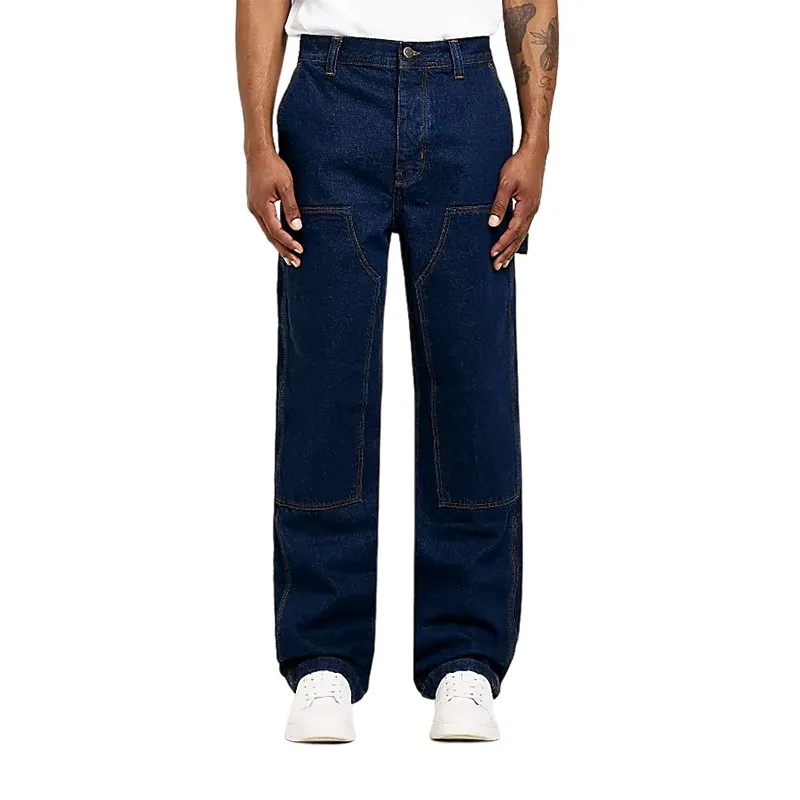 Donkerblauwe Losse Pasvorm Heren Jeans Top Kwaliteit Mannen Mode Jeans Broek Mannen Hoge Kwaliteit Merk Bulk Groothandel Jeans