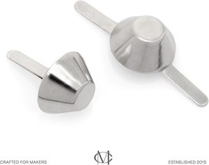 CRAFTMEMORE Cone Brads <b>Purse</b> Feet Handbag Flat Nailheads Spike Prong Studs Avail In Multiple Sizes PCS Mm Silver - Product Image 3