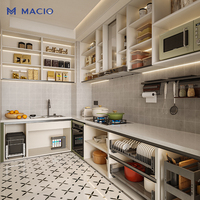 Ensemble de meubles de cuisine modulaire contemporain MACIO, entièrement prêt à assembler, pour projets commerciaux, vente en gros pour villas