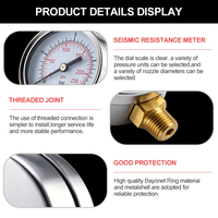 Manomètres de pression pour compresseur d'air de haute précision, boîtier en acier inoxydable, anti-vibrations, 0~270 psi, précision de 1,6 %, certifiés CE