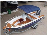 Bateau de pêche en alliage d'aluminium confortable et économique pour 6 à 8 passagers, idéal pour les sports nautiques fluviaux et la navigation, avec coque en PVC et garde-corps soudés.