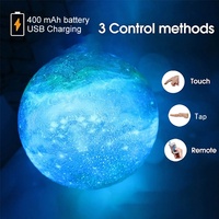 Haute qualité pas cher prix 15cm 16 couleurs Rechargeable télécommande tactile robinet contrôle 3D LED lune lumière galaxie lampe