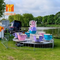 Café ou thé portable pour 6 personnes avec remorque pour événements et attractions |   Manège familial pour enfants pour parcs d'attractions et fêtes foraines
