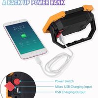 Tragbare Notfall-LED-Taschenlampe für den Außenbereich, USB-Aufladbar, IP65, ABS-Kunststoffgehäuse, Camping-Taschenlampe