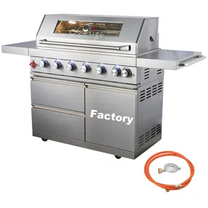 Good quality gas BBQ grill portable outdoor Kitchen gas ceramic pizza oven chicken easily cleaned BBQ grill courtyard