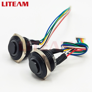 16 Mét RGB LED chiếu sáng nút nhấn tạm thời chuyển đổi màu đen ngắn cơ thể kim loại push <span class=keywords><strong>button</strong></span> chuyển hàn với đặc biệt khai thác - Product Image 3