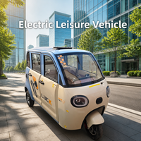 Tricycle électrique de fret à carrosserie fermée, mini, 4 portes, 3 passagers, EV basse vitesse, haute capacité de charge, avec toit, directement de l'usine