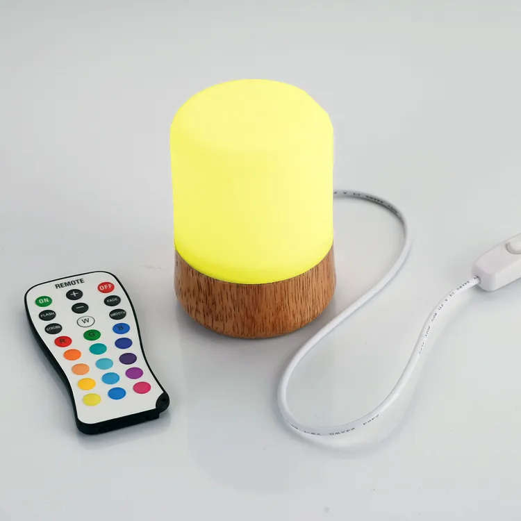 Christmas Gift In LED rubber wood Night Light With Remote Control