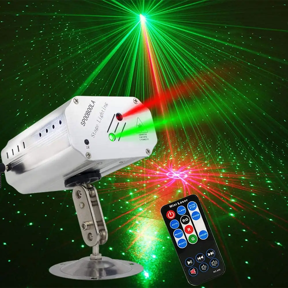 Portable RG 12 Patterns Stage Decor Holiday Lighting Party Disco Club Christmas Mini Laser Light