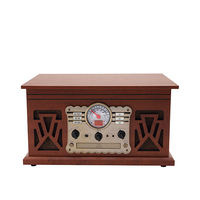 Rétro en bois tourne-disque vinyle platine CD Mp3 Cassette Bluetooth haut-parleurs stéréo Usb sans fil Audio vidéo accessoires maison