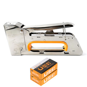 Engrapadora manual Jinshun tipo alicates metálicos para carpintería, tamaño normal, salida recta - Product Image 1