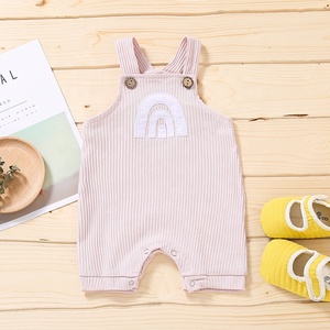 Romper Bayi Perempuan Laki-laki Balita, Romper Pelangi Katun Cetak, Pakaian Jumpsuit Suspender Overall - Product Image 3