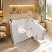 Baignoire à ouverture latérale sans obstacle, baignoire à remous avec porte ouvrante, baignoire de massage en acrylique pour personnes âgées