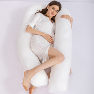 Maternity Pillow U-Shape 140x71x18cm Extra Large Lumbar Support Side Sleeping Pillow With Removable Cover White - Product Image 1