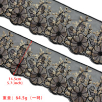 Vente en gros de dentelle brodée florale à paillettes et perles pour Abaya, Kartaf et vêtements modestes malaisiens, décoration de robes